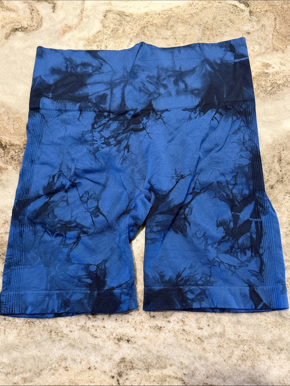 Blue Tie-Dye Women’s Scrunch Athletic Shorts